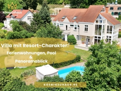 Villa mit Resort-Charakter: Ferienwohnungen, Pool & Panoramablick, 06632 Freyburg (Unstrut), Mehrfamilienhaus (Anlageobjekt)
