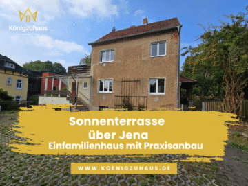 Schmuckstück in Jena mit atemberaubenden Ausblick – Einfamilienhaus mit Kleintierpraxisanbau, 07743 Jena, Einfamilienhaus