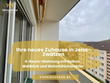 Ankommen in Jena-Zwätzen – 4-Raum-Wohnung mit Weitblick, 07743 Jena, Etagenwohnung