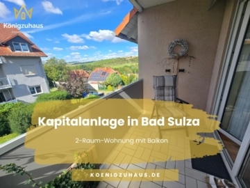 Top-Rendite von rund 6,75 % – gepflegte 2-Raum-Wohnung in Bad Sulza mit Balkon & Stellplatz, 99518 Bad Sulza, Eigentumswohnung