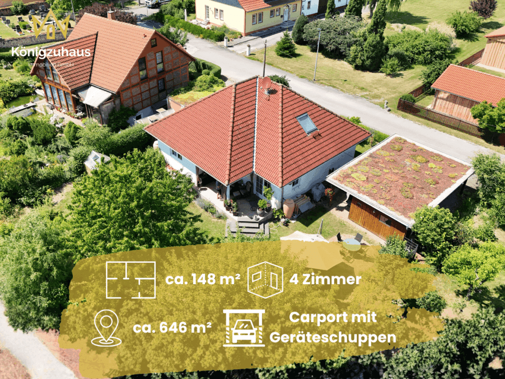Hardfacts - Freistehender Bungalowtraum in Großschwabhausen OT Kötschau