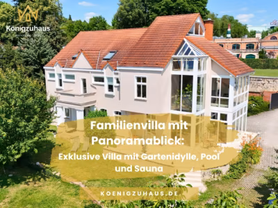 Familienvilla mit Panoramablick: Exklusive Villa mit Gartenidylle, Pool und Sauna, 06632 Freyburg (Unstrut), Einfamilienhaus