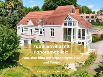 Familienvilla mit Panoramablick: Exklusive Villa mit Gartenidylle, Pool und Sauna, 06632 Freyburg (Unstrut), Einfamilienhaus