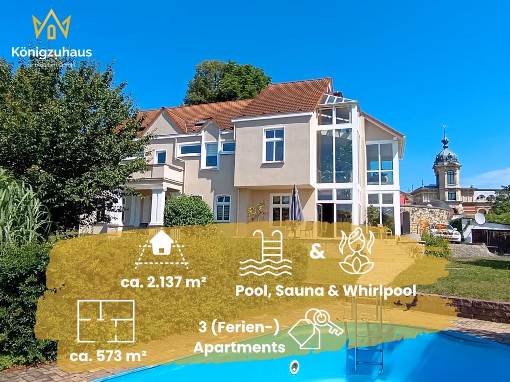 Außenansicht - Familienvilla mit Panoramablick: Exklusive Villa mit Gartenidylle, Pool und Sauna