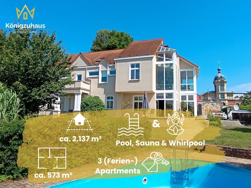 Außenansicht - Familienvilla mit Panoramablick: Exklusive Villa mit Gartenidylle, Pool und Sauna