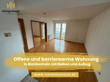 Offene und barrierearme 2 Raum Wohnung in Blankenhain mit Balkon und Aufzug, 99444 Blankenhain, Etagenwohnung