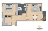 Grundriss - Leerstehende Wohnung in ruhiger Lage – mit 2 Zimmern und Balkon in Bad Sulza