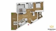 R E S E R V I E R T: 2-Zimmer-Wohnung mit Fernblick, zwei Terrassen & TG-platz in Wenigenjena! - Schematischer Grundriss