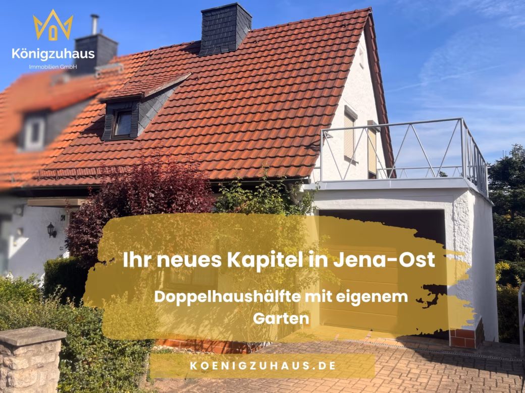 Titelbild - Wohnen in Jena-Ost – Doppelhaushälfte mit Garten und großzügiger Dachterrasse