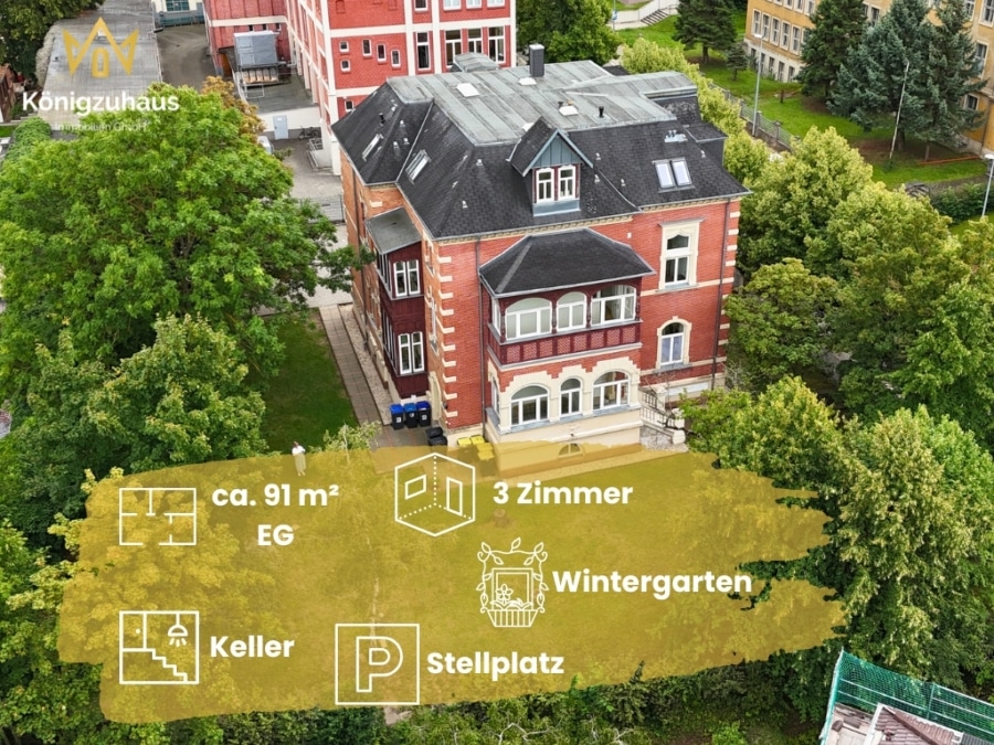 Daten - Stilvoller Altbau: 3 Zimmer, Wintergarten & Gartenmitnutzung in Apolda