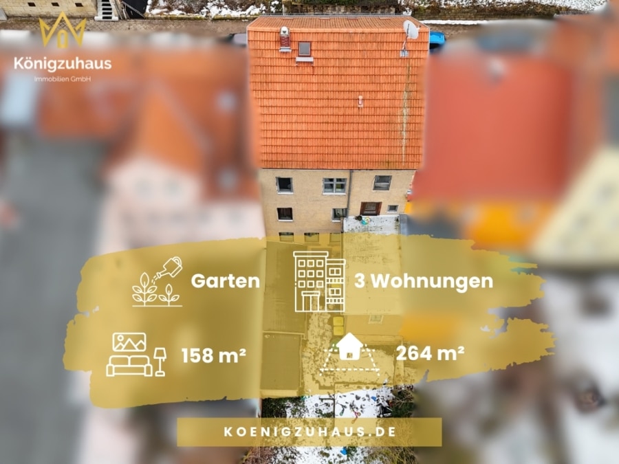 2 Daten - Mehrfamilienhaus in Apolda: Kapitalanlage mit 3 Wohneinheiten, Garten und Ausbaufläche