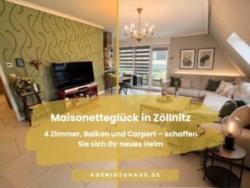 Helle Maisonettewohnung bei Jena – 4 Zimmer, Balkon und Carport, 07751 Zöllnitz, Maisonette