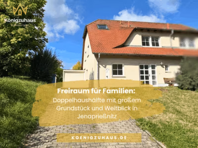 Freiraum für Familien: Doppelhaushälfte mit großem Grundstück und Weitblick in Jena, 07751 Jena, Doppelhaushälfte