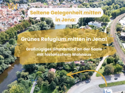 Seltene Gelegenheit mitten in Jena: Grünes Refugium an der Saale mit historischem Wohnhaus, 07743 Jena, Einfamilienhaus