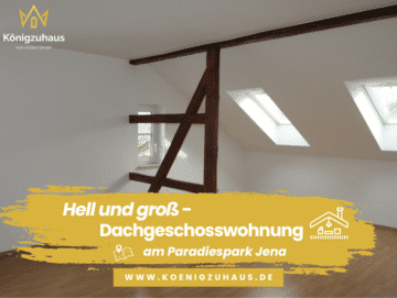 * Hell und groß – Dachgeschosswohnung mit Fachwerk direkt am Paradiespark von Jena*, 07743 Jena, Dachgeschosswohnung